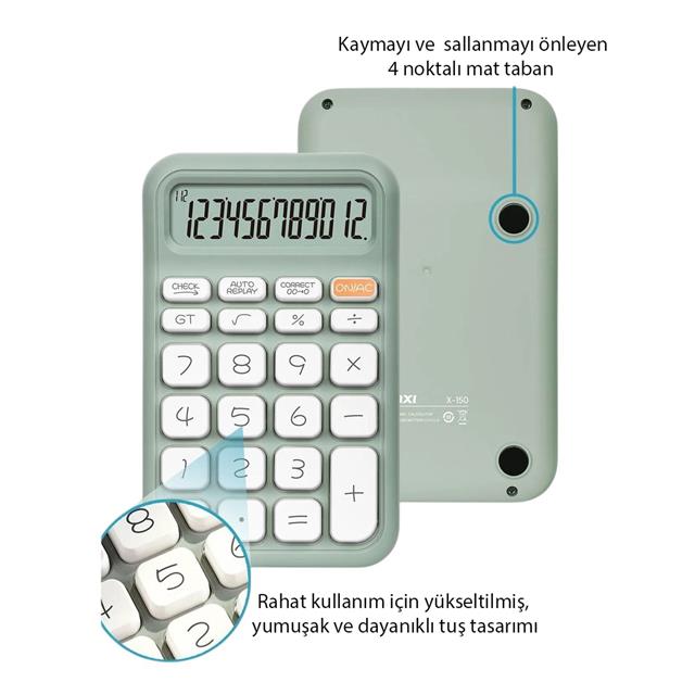 Powermaster PM-25410 Yeşil 12 Haneli Hesap Makinesi