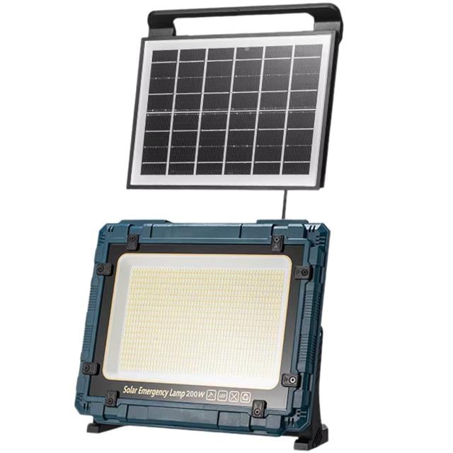 Powermaster W8109-1 Şarjlı Powerbank Özellikli 200W Günışığı/Beyaz Renk Solar Aydınlatma Acil Durum / Kamp Lambası