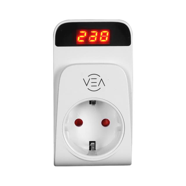 Vea VE-25530 15A 3520W Tekli Dijital Göstergeli Akım Korumalı Priz Aşırı Yüksek Gerilim