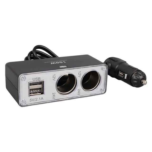 Olesson 1647 12-24V Çift USB Girişli 100W 70cm Kablolu 2’li Araç Çakmak Çoklayıcı