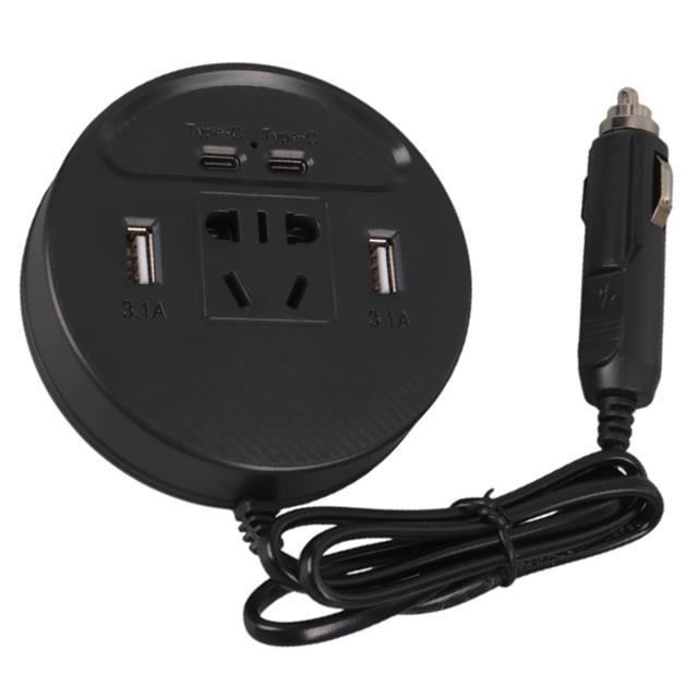 Olesson 1667 DC 12-24V 150W Oto Araç Power İnverter Çift TYPE-C - Çift USB - 220V Üniversal Priz Girişli