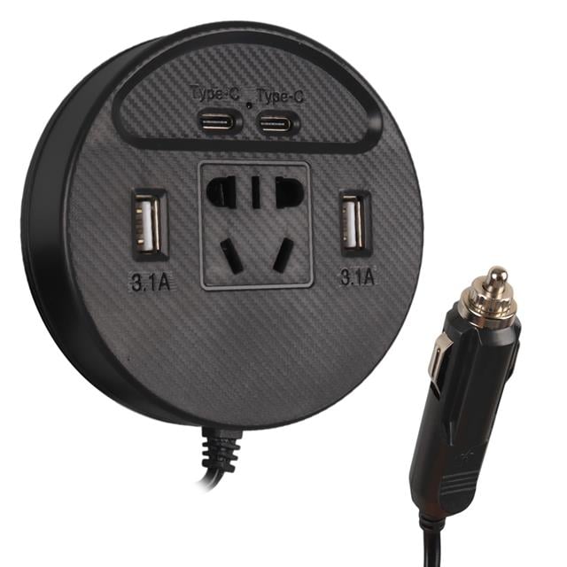 Olesson 1667 DC 12-24V 150W Oto Araç Power İnverter Çift TYPE-C - Çift USB - 220V Üniversal Priz Girişli