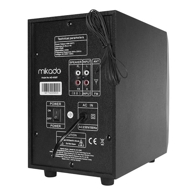 Mikado MD-415BT RGB 2+1 20 Watt Basslı FM/BT/SD/USB Bluetooth Ses Sistemi Multimedya Hoparlör