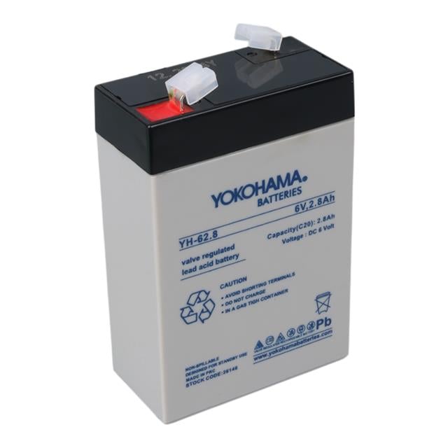 Yokohama YH-62.8 6 Volt - 2.8 Amper Dik Akü (66x33x97 mm)