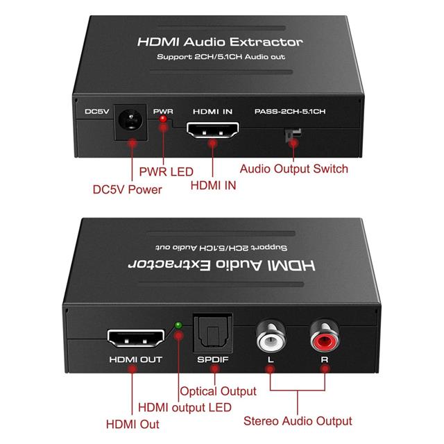 PowerMaster PM-2619 4K HDMI TO HDMI + SPDIF - L/R Ses Ve Görüntü Ayırıcı Çevirici
