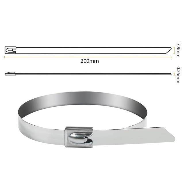 PowerMaster PM-26362 304 Paslanmaz Çelik Kablo Bağı 7.9X200Mm