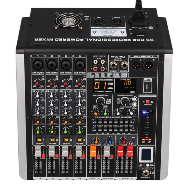 Magicvoice Mv-26493 2X350 4 Kanal Usb-Sd-Bluetooth 5 Bant Eq-99 Dsp Efk Power Mixer