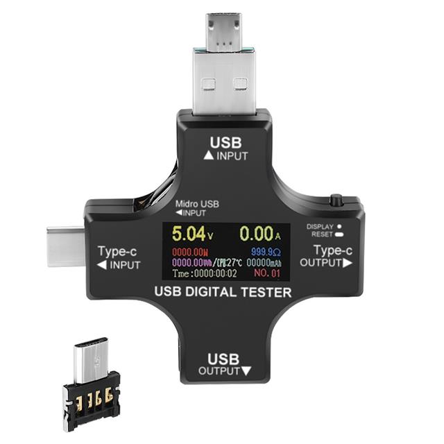 Powermaster PM-26611 USB / Type-C Dijital Tester Voltmetre Ampermetre Multimetre Ve Otg Test Cihazı