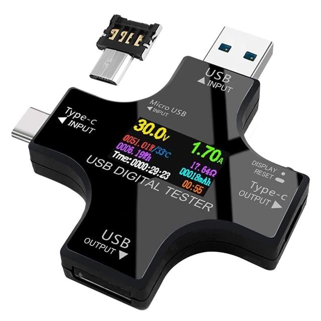 Powermaster PM-26611 USB / Type-C Dijital Tester Voltmetre Ampermetre Multimetre Ve Otg Test Cihazı