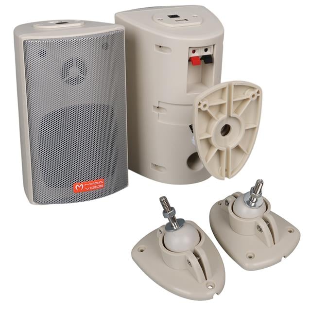 MagicVoice MV-16 7.5 CM 30 Watt Komütatörlü Hat Trafolu Beyaz Sütun Hoparlör (2’li Takım)