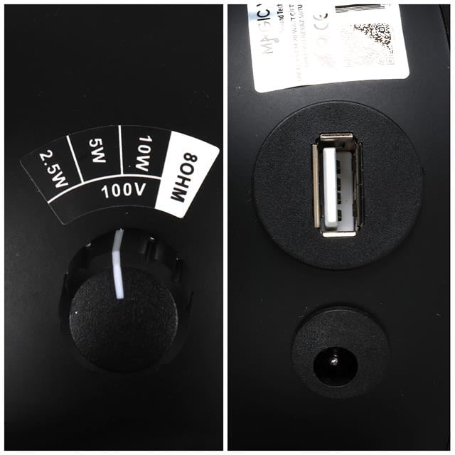 MagicVoice MV-13 7.5 CM 20 Watt Komütatörlü Hat Trafolu Siyah Sütun Sarkık Hoparlör (2’li Takım)