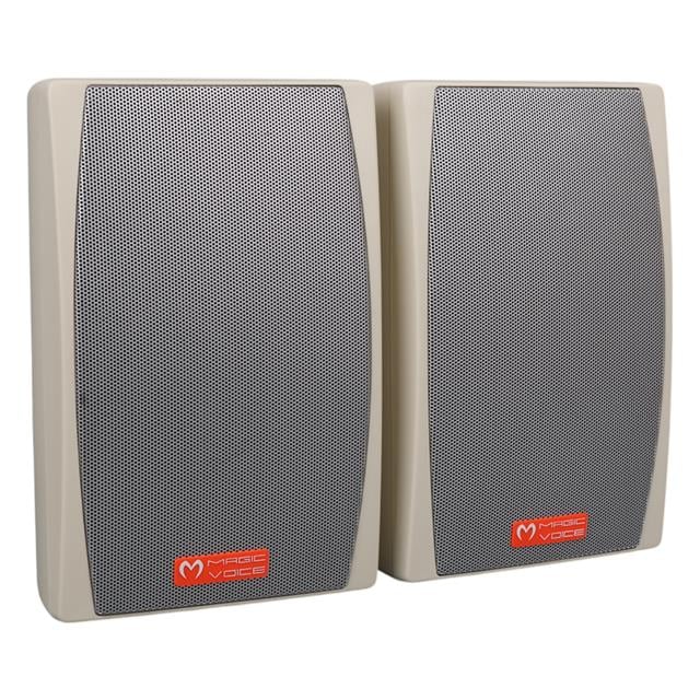 MagicVoice MV-24 13 CM 50 Watt Komütatörlü Hat Trafolu Krem Beyaz Sütun Hoparlör (2’li Takım)
