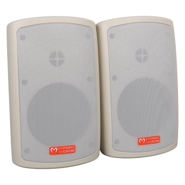 MagicVoice MV-36 11 CM 50 Watt Komütatörlü Hat Trafolu Krem Beyaz Sütun Hoparlör (2’li Takım)