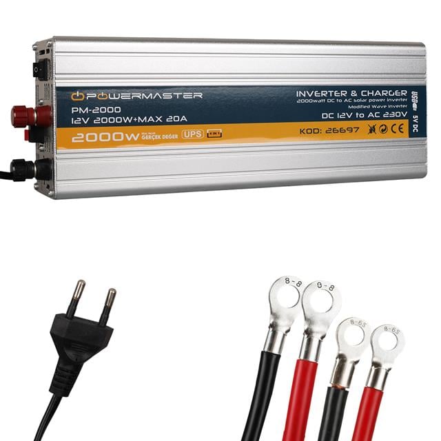Powermaster PM-2000 12 Volt - 2000 Watt Şarjlı UPS’li Inverter