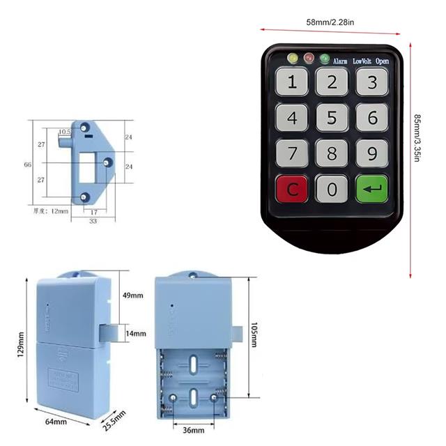 PowerMaster PM-26724 Tuş Şifreli Siyah Çekmece Dolap Kilidi (2’li Paket)