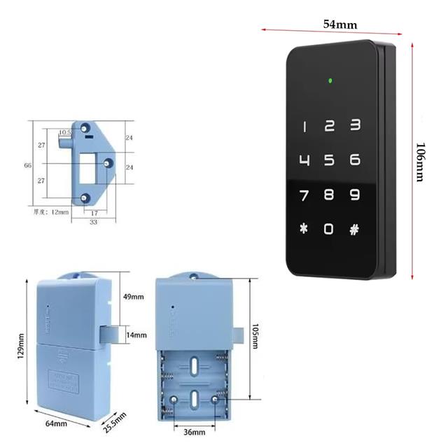 PowerMaster PM-26728 RFID Ve Tuş Panelli Dijital Elektronik Kapı Dolap Kilidi (2’li Paket)