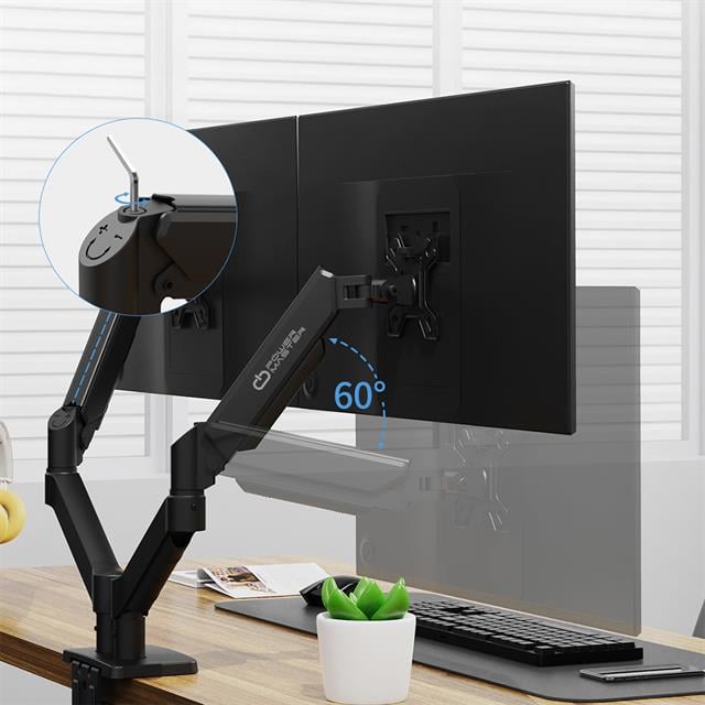 PowerMaster PM-252D 13-32’’ Amortisörlü Stand Çift Kol LCD-LED Gaming Monitör Tutucu Stand Askı Aparatı