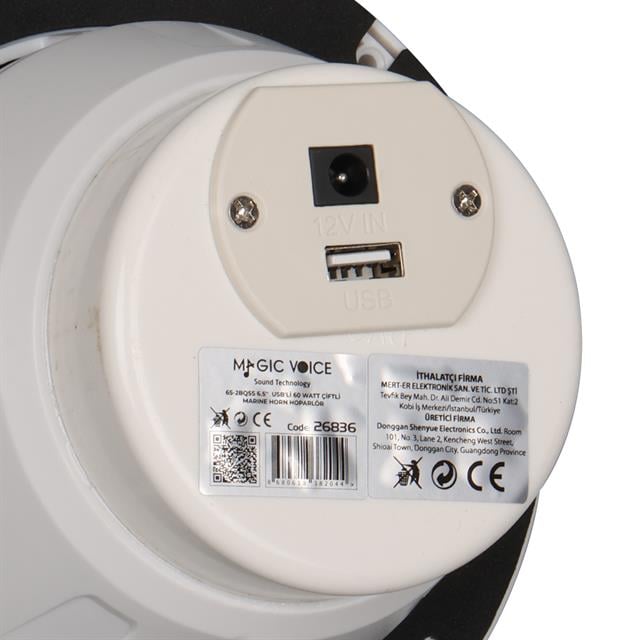 Magicvoice 65-2BQ5S Beyaz 6.5’’ 16 Cm Usb’li 60 Watt Marine Alçıpan 2’li Hoparlör