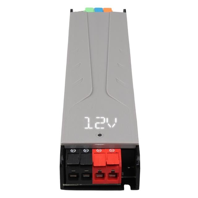 PowerMaster PM-26845 12/24/36/48 Volt 9 Amper 300 Watt Metal Kasa Kademeli Adaptör Voltaj Göstergeli 218x51x27mm