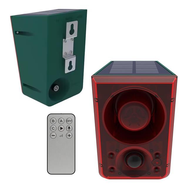 PowerMaster PM-26944 Yüksek Sesli Hayvan Kovucu Alarm Cihazı 130dB Şarjlı Solar Panelli