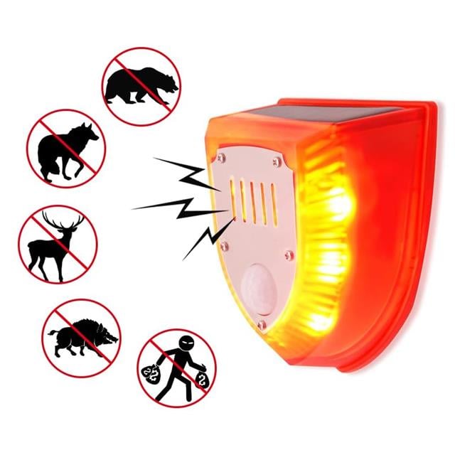 PowerMaster PM-26953 Köpek Silah Sesli Hayvan Kovucu Alarm Cihazı Hareket Sensörlü Solar Panelli