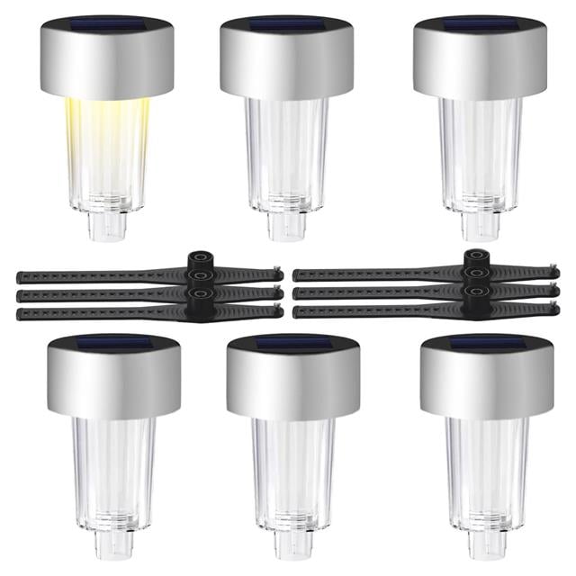 Powermaster PM-26961 Metal Gövdeli Dc 5V Beyaz Solar Balkon-Havuz-Bahçe Lambası (6’lı Paket)