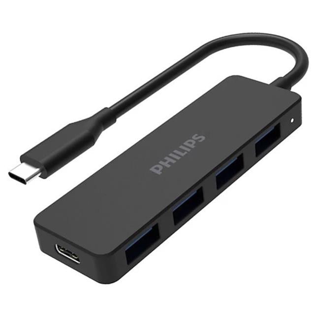 Philips SWR1603G/93 Siyah 20 Cm Kablolu Type-C To 4xUSB 3.0 Çoklayıcı