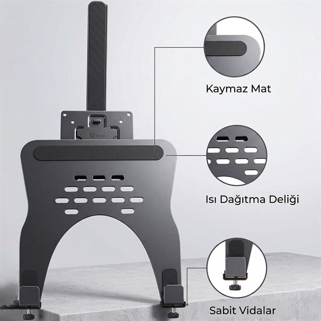 Powermaster PM-27096 Profesyonel Amortisörlü 2’si 1 Arada Laptop ve Monitör Standı