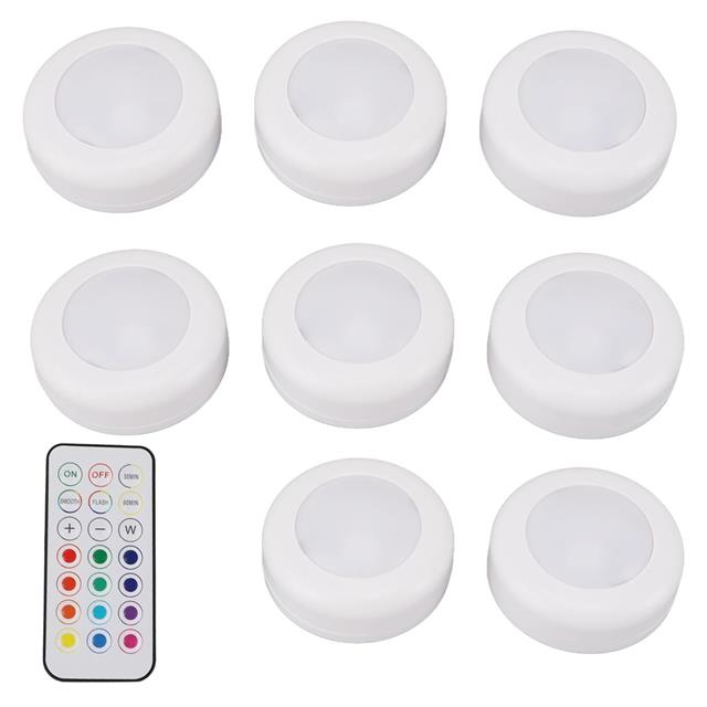 PowerMaster PM-27186 Led Mobilya Merdiven Pilli Aydınlatma 3M Yapışkanlı Kumandalı RGB + 4000K (8’li Paket)