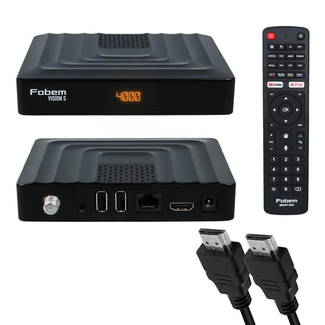 Fobem Vision S Hibrit Ses Komutlu Uydu Alıcılı Android 14 TV Box 4GB Ram 32GB Hafıza 1.5Ghz (Tunerli)