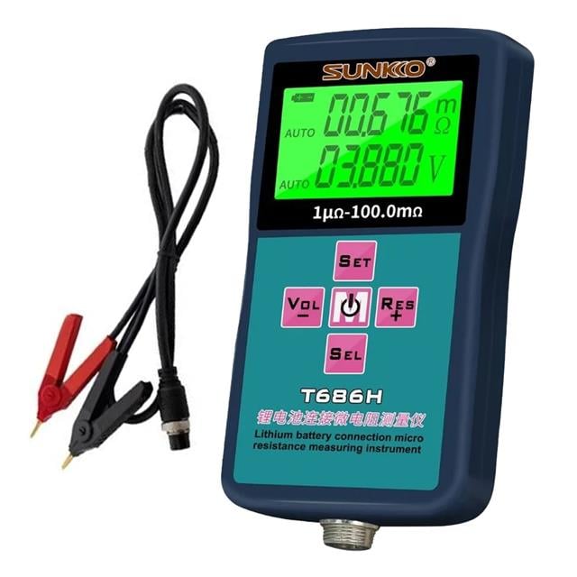 Sunkko T686H Hassas Pil İç Direnç ve Voltaj Test Cihazı (0-100V - 0-100 Ohm)