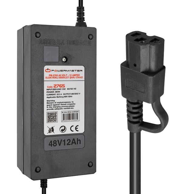 Powermaster PM-2765 48 Volt - 12 Amper Elektrikli Bisiklet Şarj Cihazı