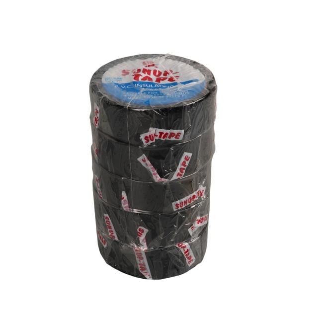 Sunup SN-27918 Siyah 0.13x18mm İzole PVC Elektrik Yalıtım Bant (5’li Paket)