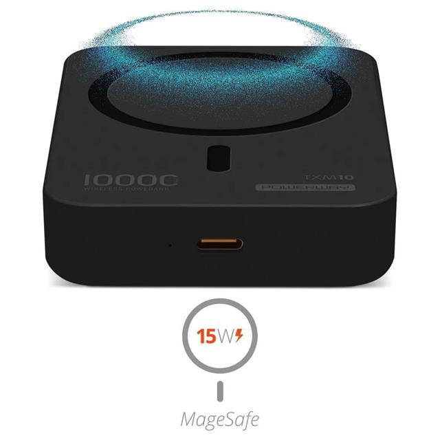 Powerway 10.000mAh PD15W Magsafe Kablosuz Wireless Taşınabilir Şarj Cihazı Siyah Powerbank TXM10
