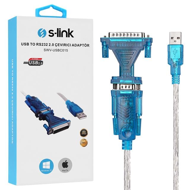 S-Link SLX-925 USB 2.0 TO RS232 DB9 Çevirici Adaptör