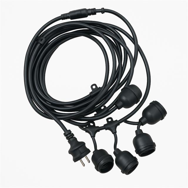 Ledx KB00001 5’li E27 Duy Sıralı 5 Metre Lamba Kablosu (5 Adet Duy İçerir)