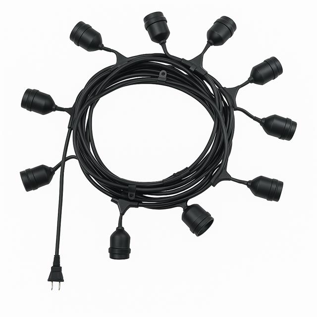 Ledx KB00002 10’lu E27 Duy Sıralı 10 Metre Lamba Kablosu (10 Adet Duy İçerir)