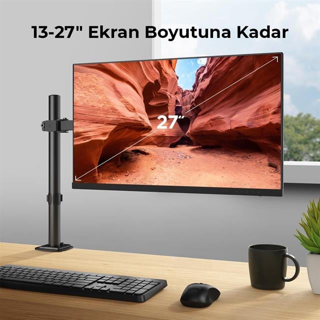 PowerMaster PM-051 13-27’’ Mekanik Tek Kol LCD-LED Gaming Monitör Tutucu Stand Askı Aparatı