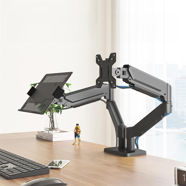 PowerMaster PM-252D-J 13-32’’ Amortisörlü Stand Çift Kol LCD-LED Gaming Monitör Laptop Tutucu Masa Askı Aparatı