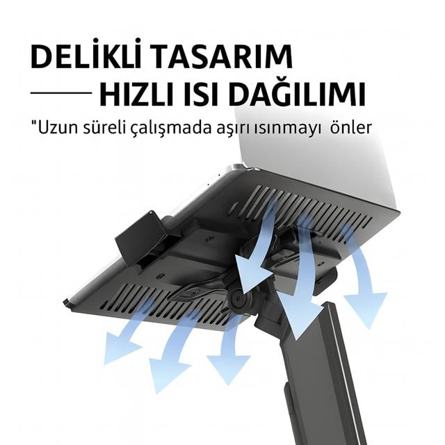 PowerMaster PM-252D-J 13-32’’ Amortisörlü Stand Çift Kol LCD-LED Gaming Monitör Laptop Tutucu Masa Askı Aparatı