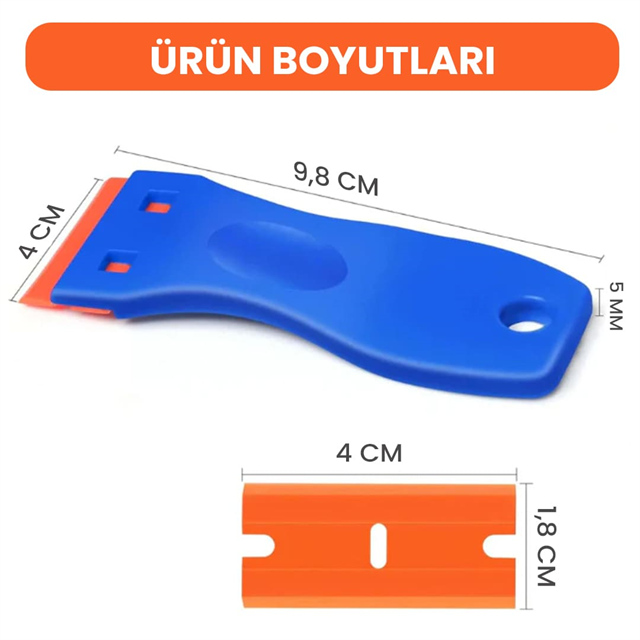 Weko WK-28528 Çok Amaçlı Plastik Kazıyıcı ve 10’lu Yedek Bıçak Seti