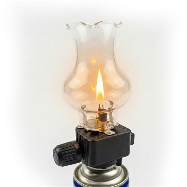 PowerMaster PM-28778 Cam Fanuslu Gaz Kartuş Uyumlu Nostaljik Kamp Lambası