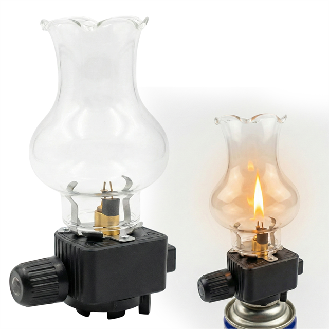 PowerMaster PM-28778 Cam Fanuslu Gaz Kartuş Uyumlu Nostaljik Kamp Lambası
