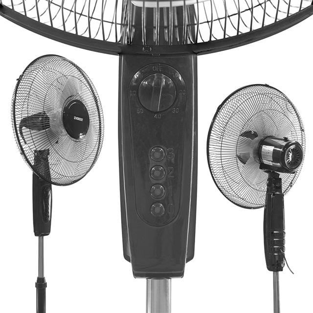 Everest FAN11 Cool Air 16’’ 45 Watt 5 Pervaneli 3 Kademe 1200RPM Zaman Ayarlı Vantilatör Siyah