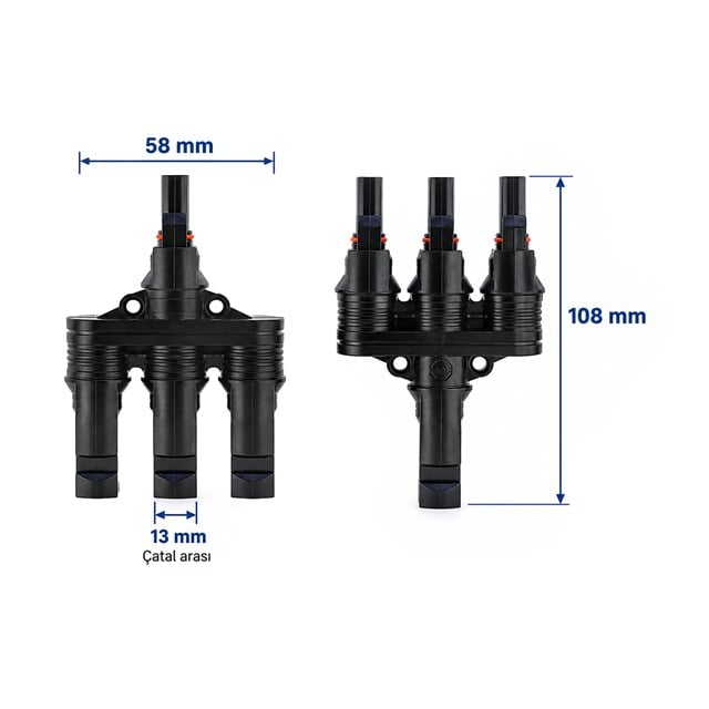 PowerMaster PM-28872 3’lü Güneş Paneli Paralel Bağlantı Konnektörü (2 Adet)