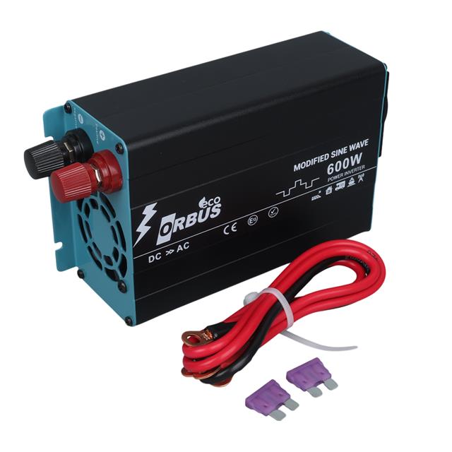 Orbus ORB600M DC 12V - 220V AC 600W/1200W Modified Sinus Sine Wave Inverter