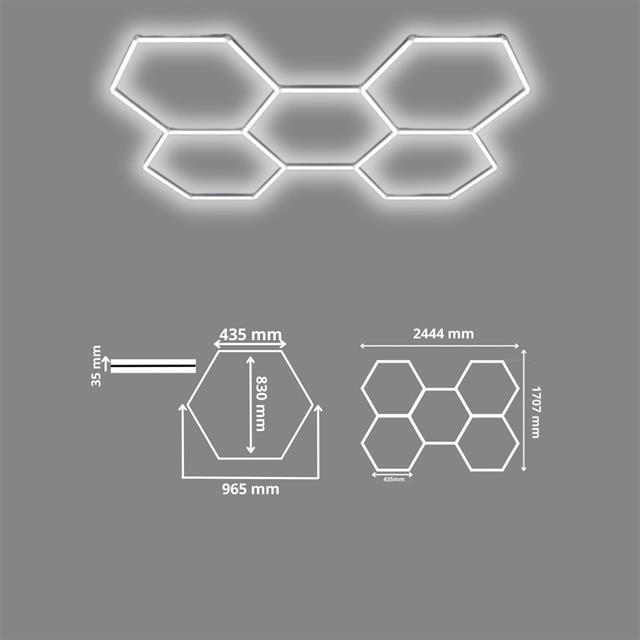 Ledx AL-RW7226 Altıgen Petek 240W Beyaz Led Armatür Garaj Dekoratif Aydınlatma