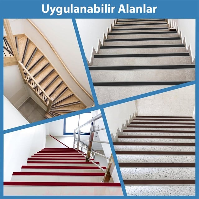 Sunup SN-29151 Kendinden Yapışkanlı Kaymaz Kauçuk Merdiven Basamak Şeridi 5x2.5x100cm Siyah