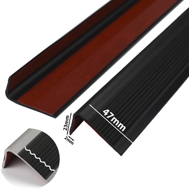 Sunup SN-29151 Kendinden Yapışkanlı Kaymaz Kauçuk Merdiven Basamak Şeridi 5x2.5x100cm Siyah