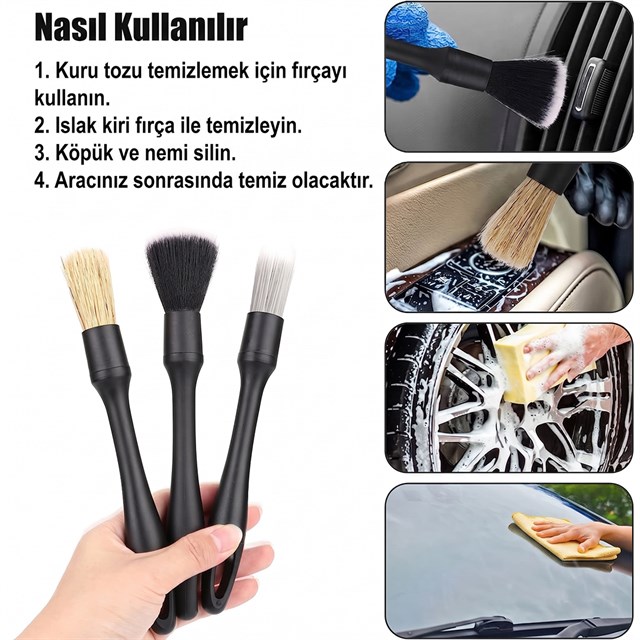 Sunup SN-29167 Çok Fonksiyonlu 5’li Oto Detay Temizleme Fırça Seti